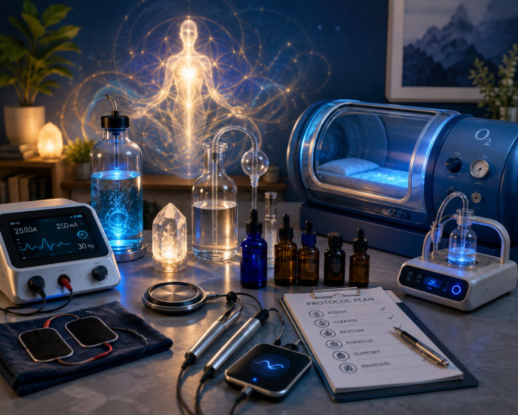 Energetic medicine tools and therapeutic technologies for practical protocols